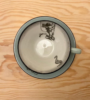 Lilienporzellan-Tasse blau "Mutiger Taucher under the Sea"